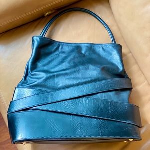 Zac Posen leather shoulder bag in black